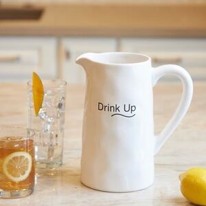 White Ceramic Cottagecore Beverage Pitcher 🤍🌿🫖